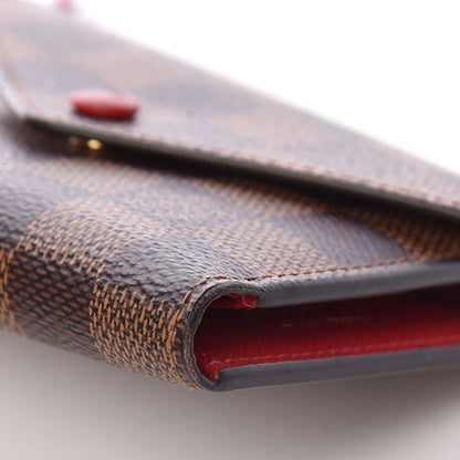 Louis Vuitton Damier Ebene Victorine Wallet Red 8 of 11
