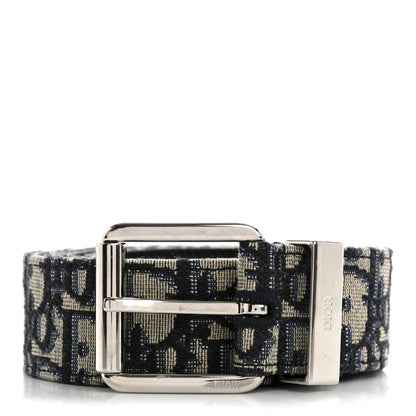 Christian Dior Oblique 35mm Belt 100 40 Beige Blue 1 of 8