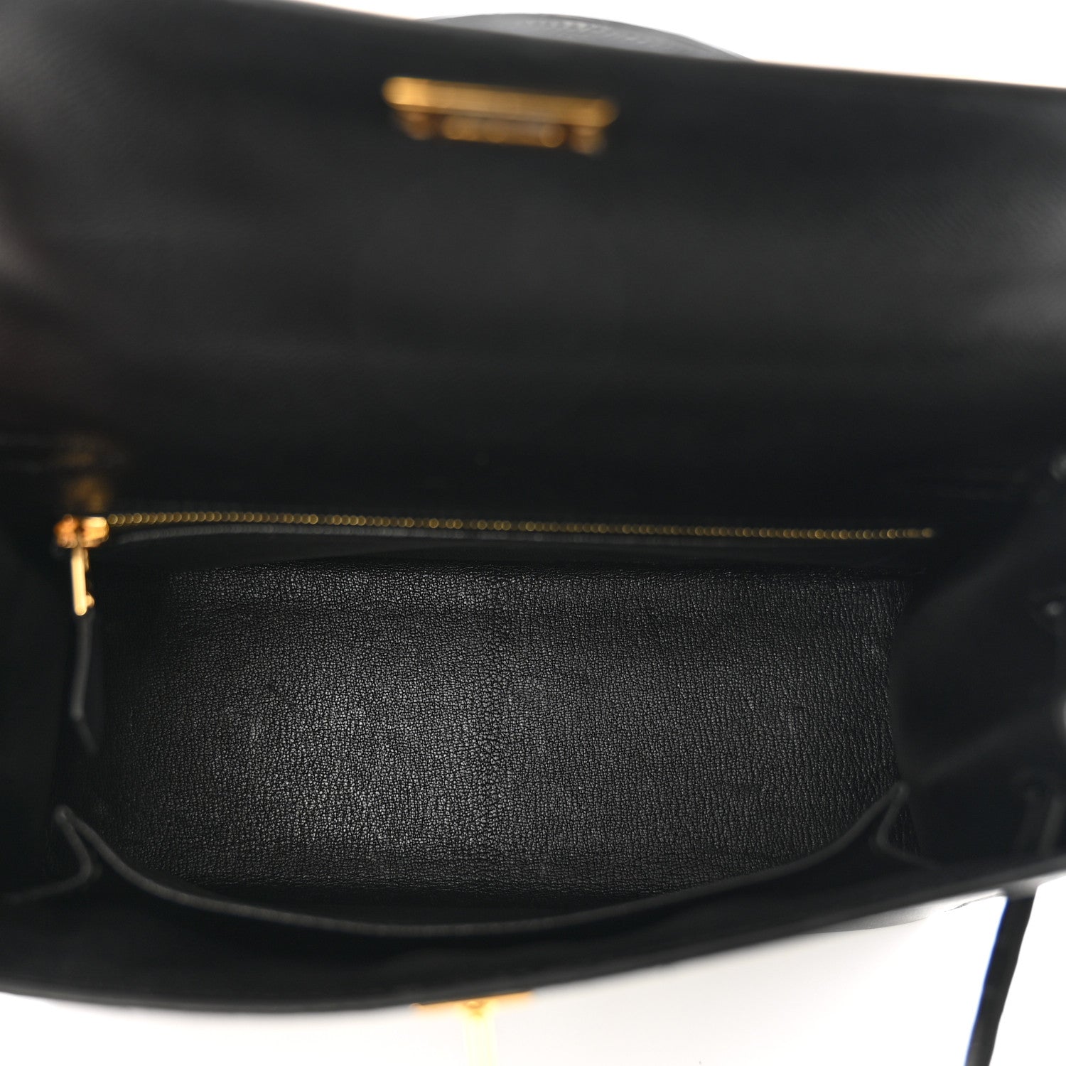 Hermes Madame Calfskin Shiny Niloticus Crocodile Kelly Sellier Touch 25 Black 5 of 12