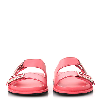 Fendi Vitello Fendi Feel Buckled Slide Sandals 38 Pink Dalia 3 of 11