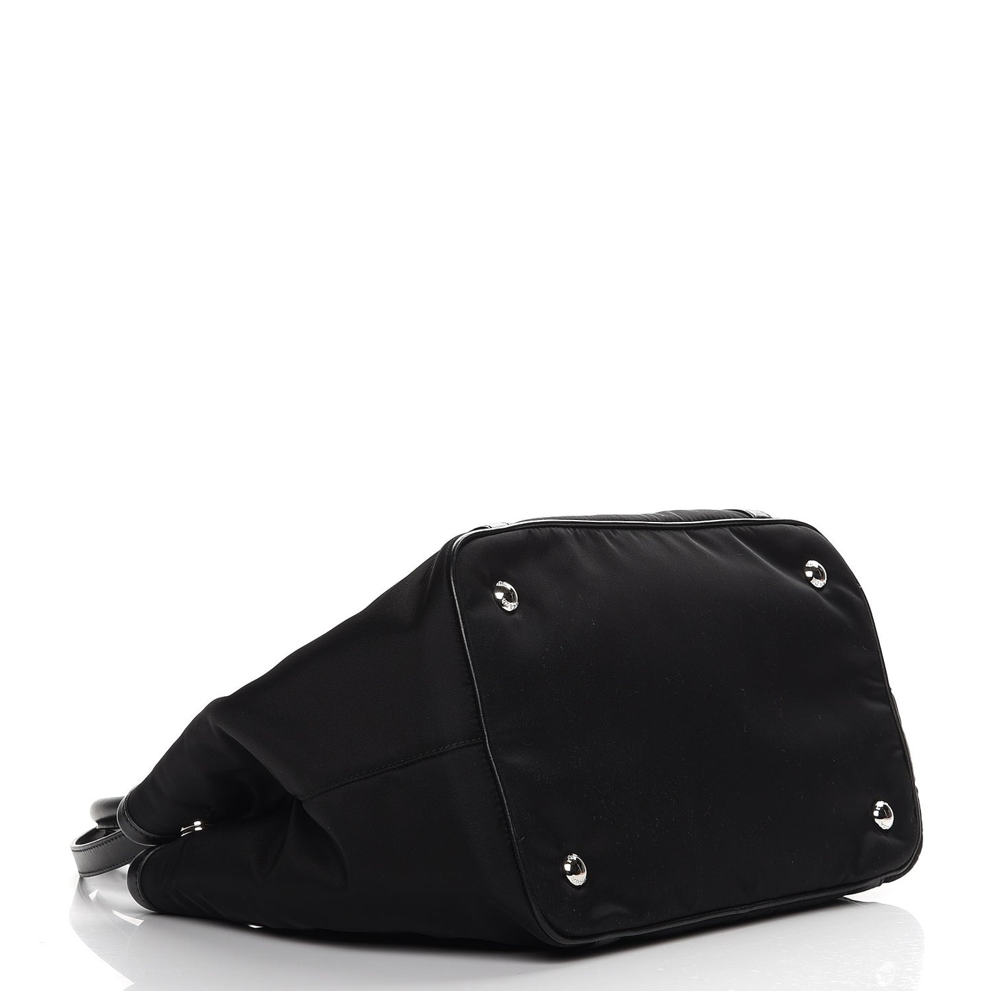 Nylon Tessuto Soft Calf Tote Nero Black
