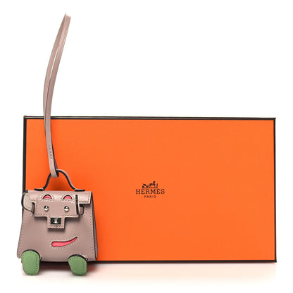 Hermes Tadelakt Chevre Mysore Kelly Quelle Idole Bag Charm Glycine 7 of 7