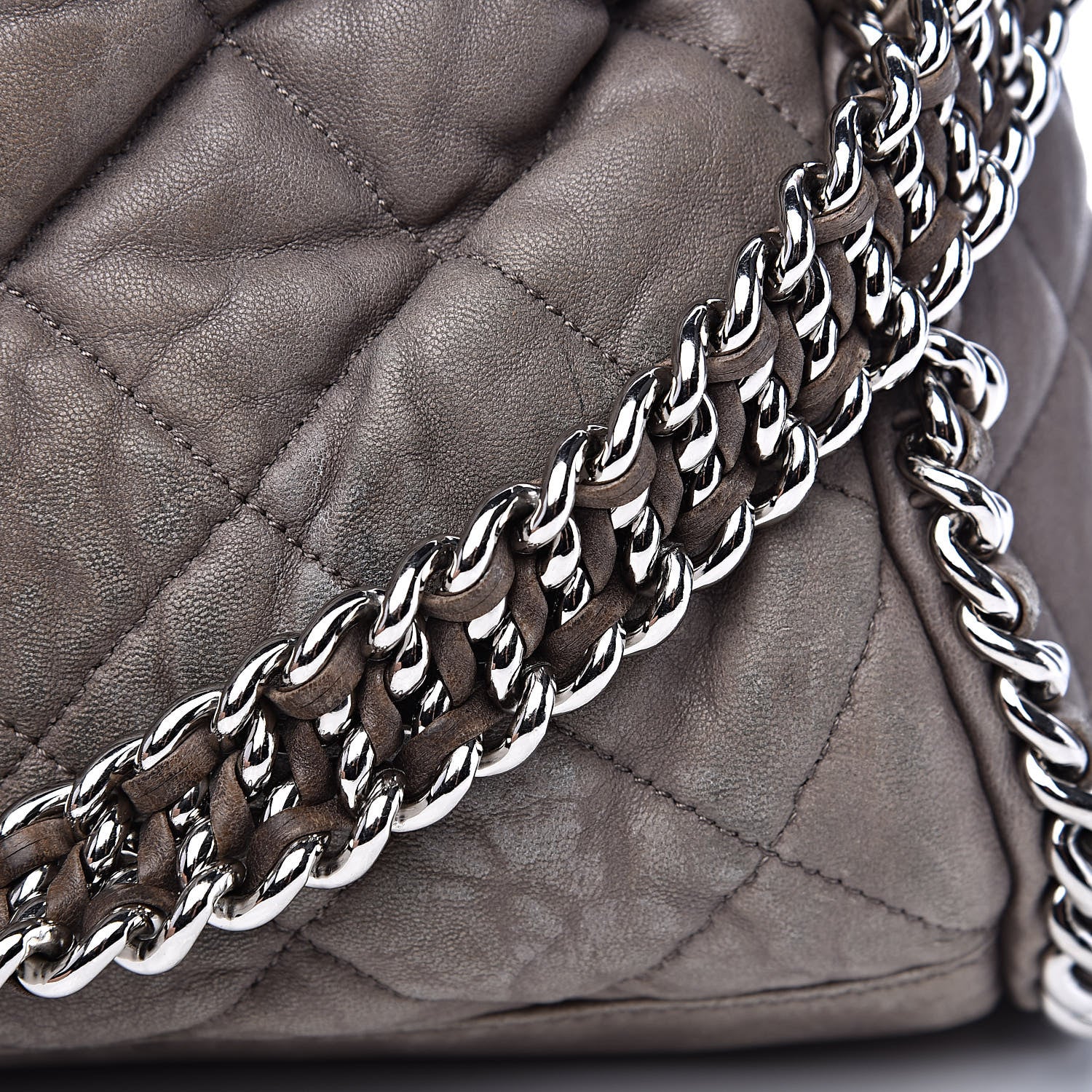 Chanel Washed Lambskin Chain Around Hobo Grey 12 of 16