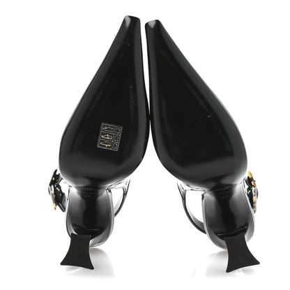 Saint Laurent Vernice Grupy Dune 110 Slingback Pumps 37 Black 6 of 9