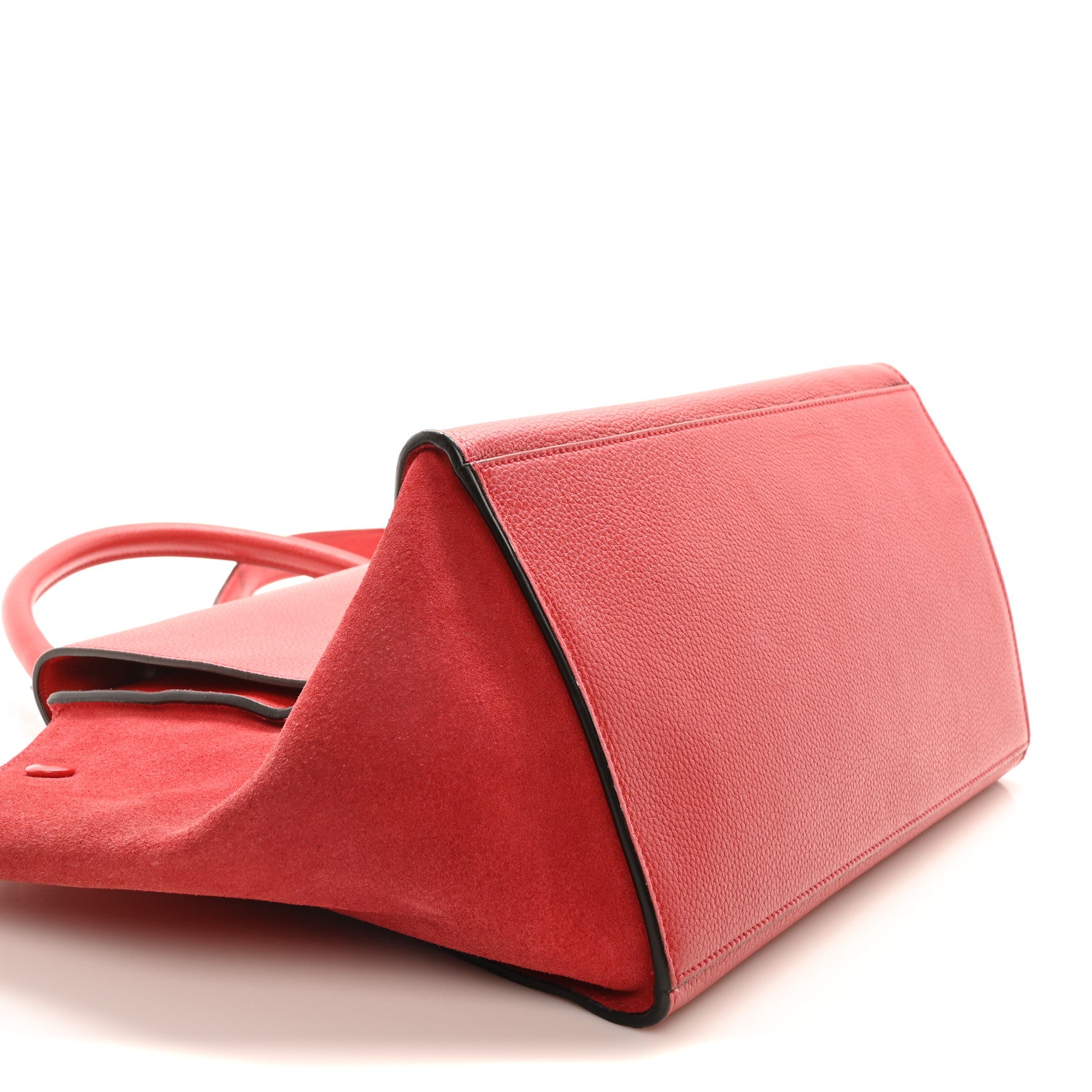 Celine Drummed Calfskin Suede Medium Trapeze Vermillion 9 of 10