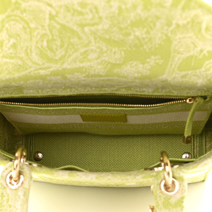 Christian Dior Canvas Toile De Jouy Reverse Embroidered Medium Lady D-Lite Green 5 of 9