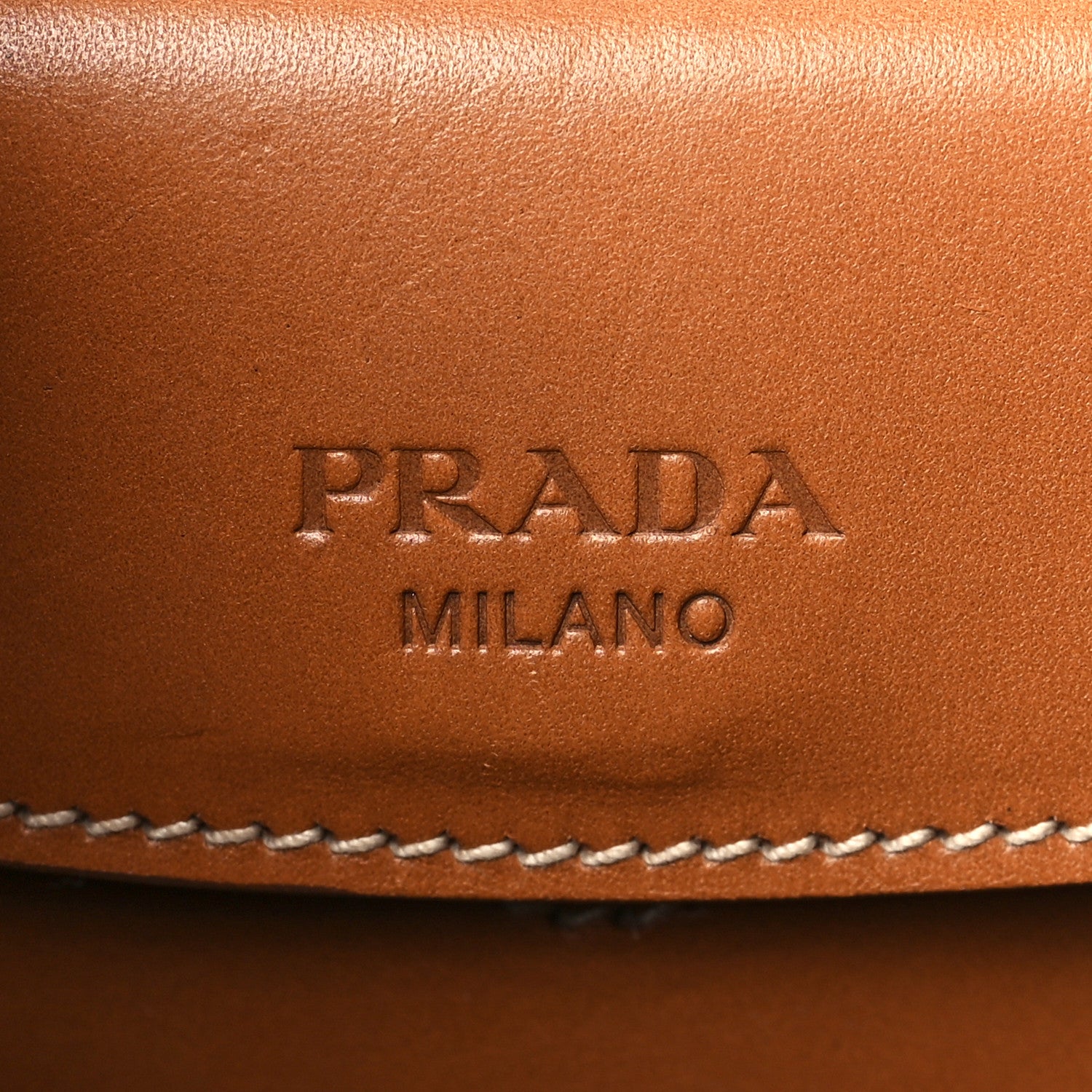Prada Vitello Stitched Tri-Color Sound Top Handle Shoulder Bag Naturale Black 6 of 9