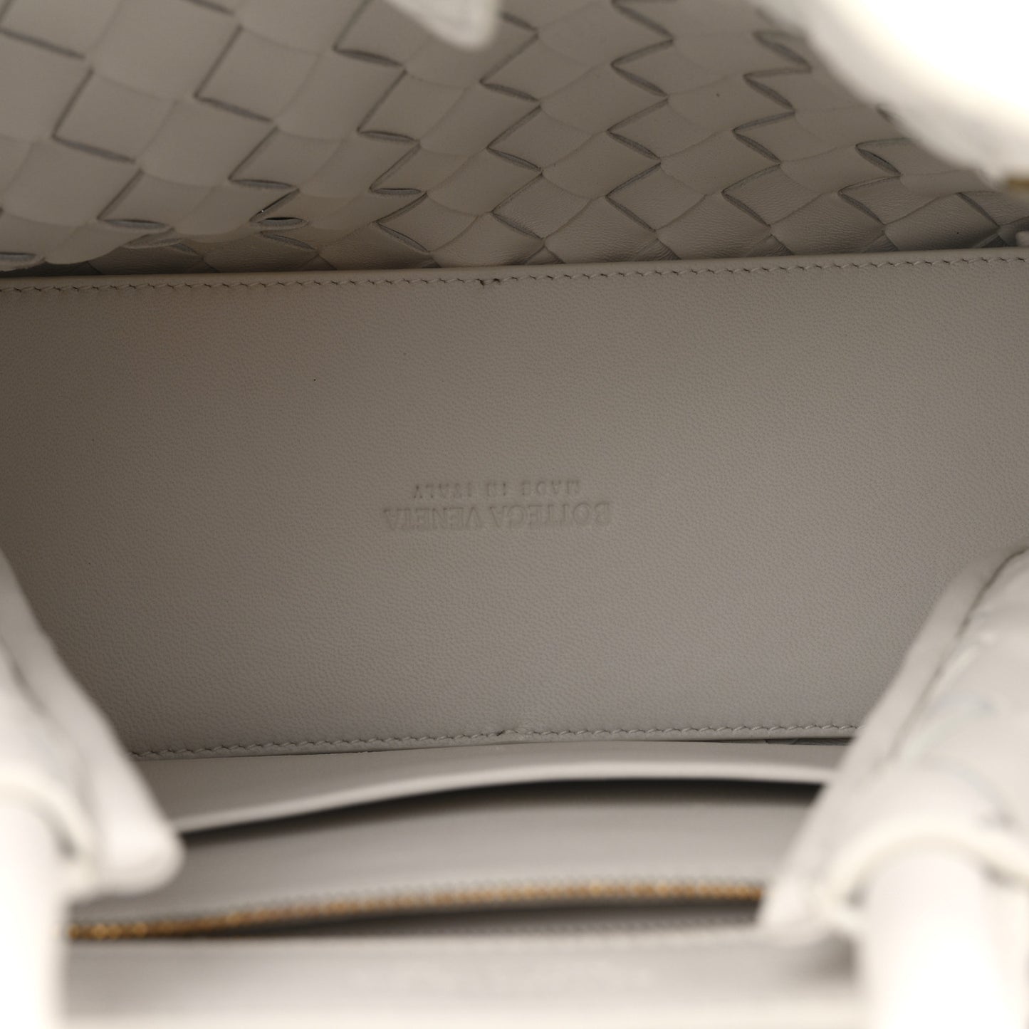 Nappa Intrecciato Small Andiamo Shoulder Bag White