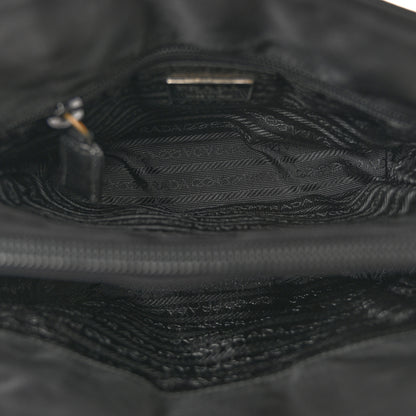 Prada Tessuto Nylon Acciaio Chain Shoulder Bag Black 5 of 15