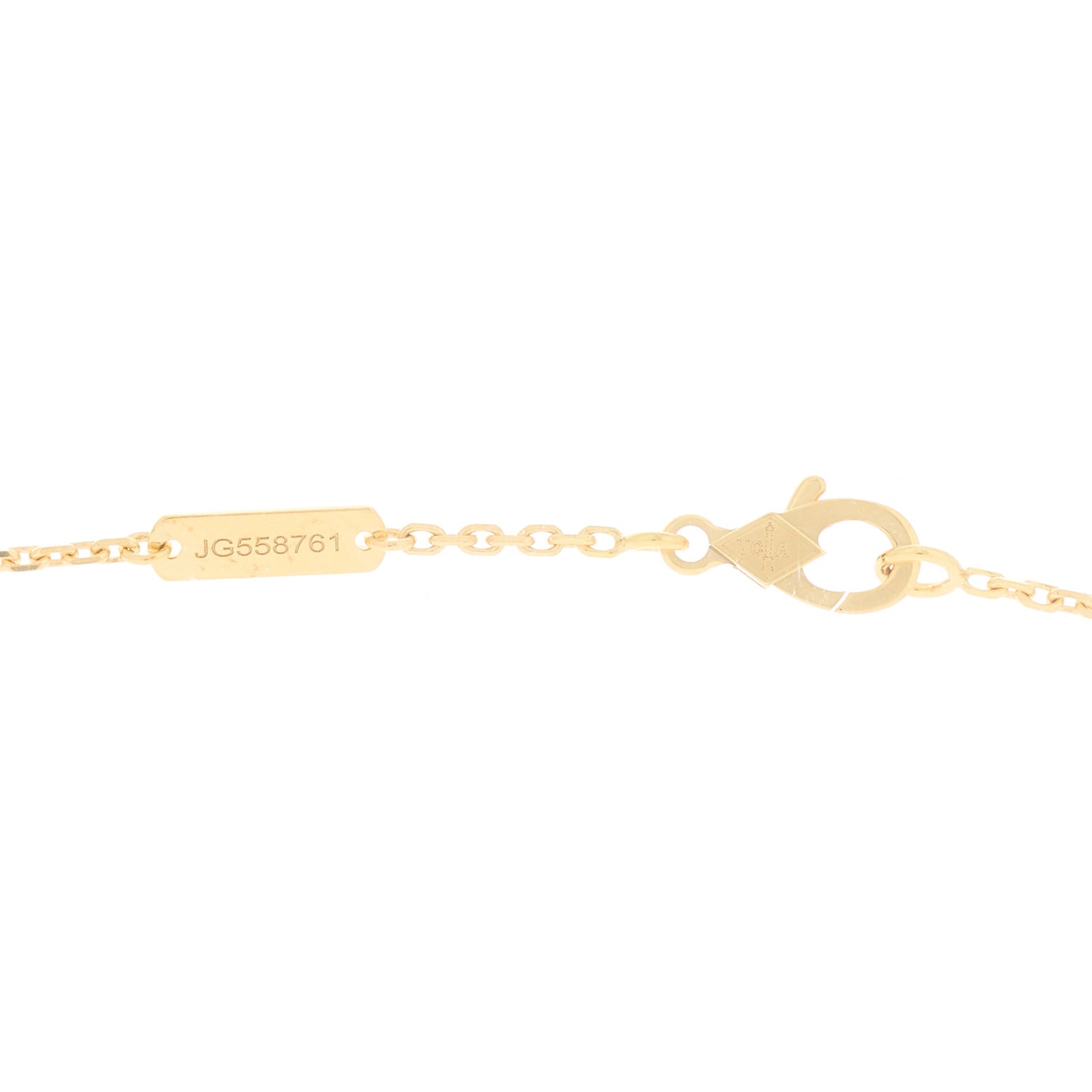 18K Yellow Gold Tiger Eye Vintage Alhambra Pendant Necklace