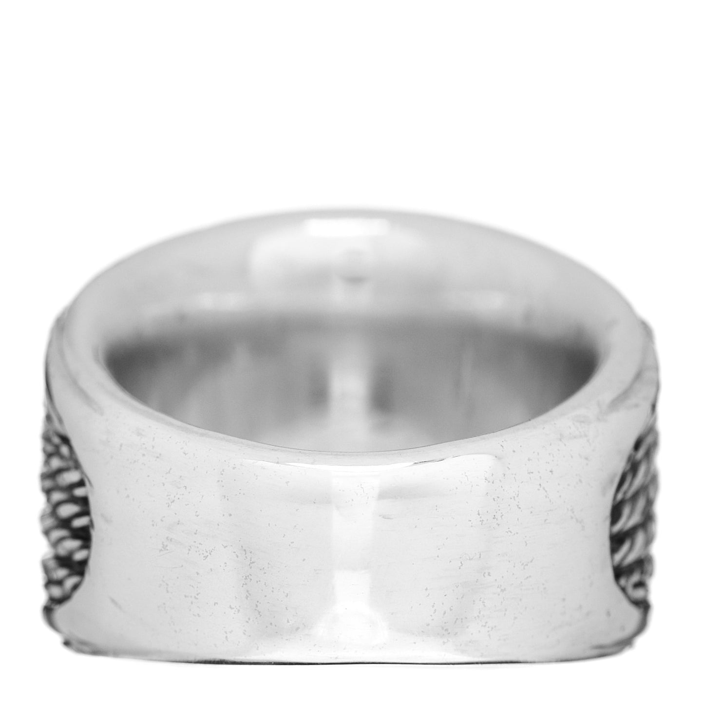 Sterling Silver Diamond 17mm Cable Cigar Band Ring 54 7
