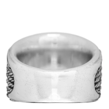 David Yurman Sterling Silver Diamond 17mm Cable Cigar Band Ring 54 7 4 of 5