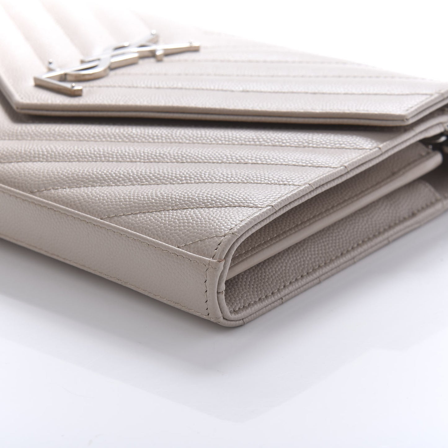 Grain De Poudre Matelasse Chevron Monogram Chain Wallet Rose Poudre