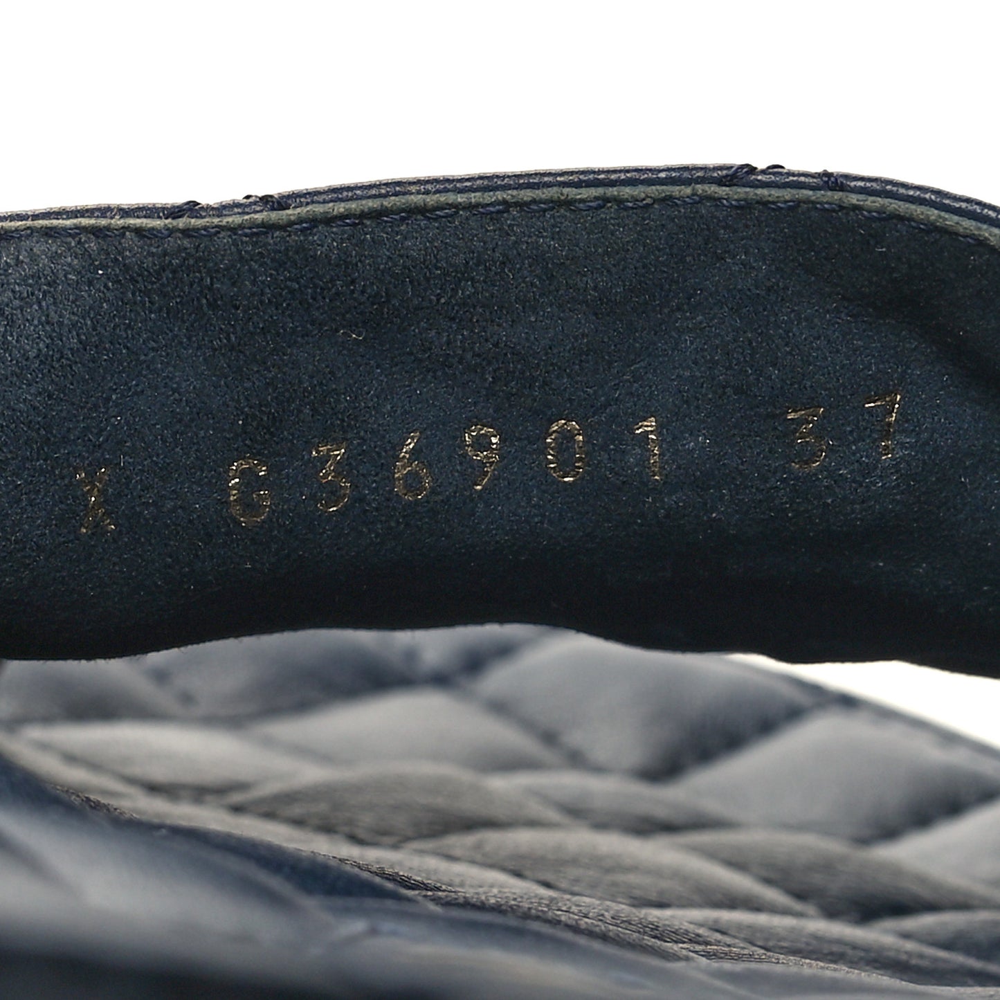 Lambskin Quilted CC Mules Sandals 37 Navy