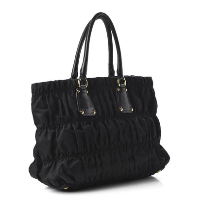 Prada Tessuto Nylon Gaufre Tote Black 3 of 9