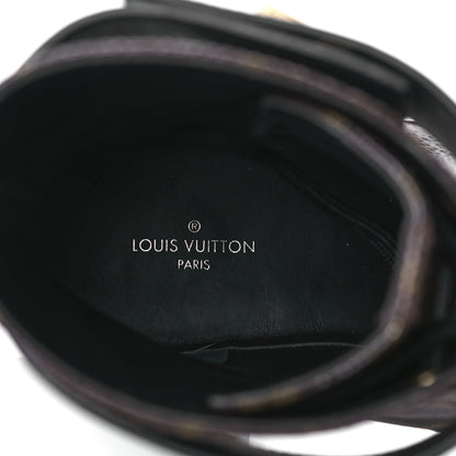Louis Vuitton Calfskin Monogram Wonderland Flat Ranger Boots 39 Black 7 of 8