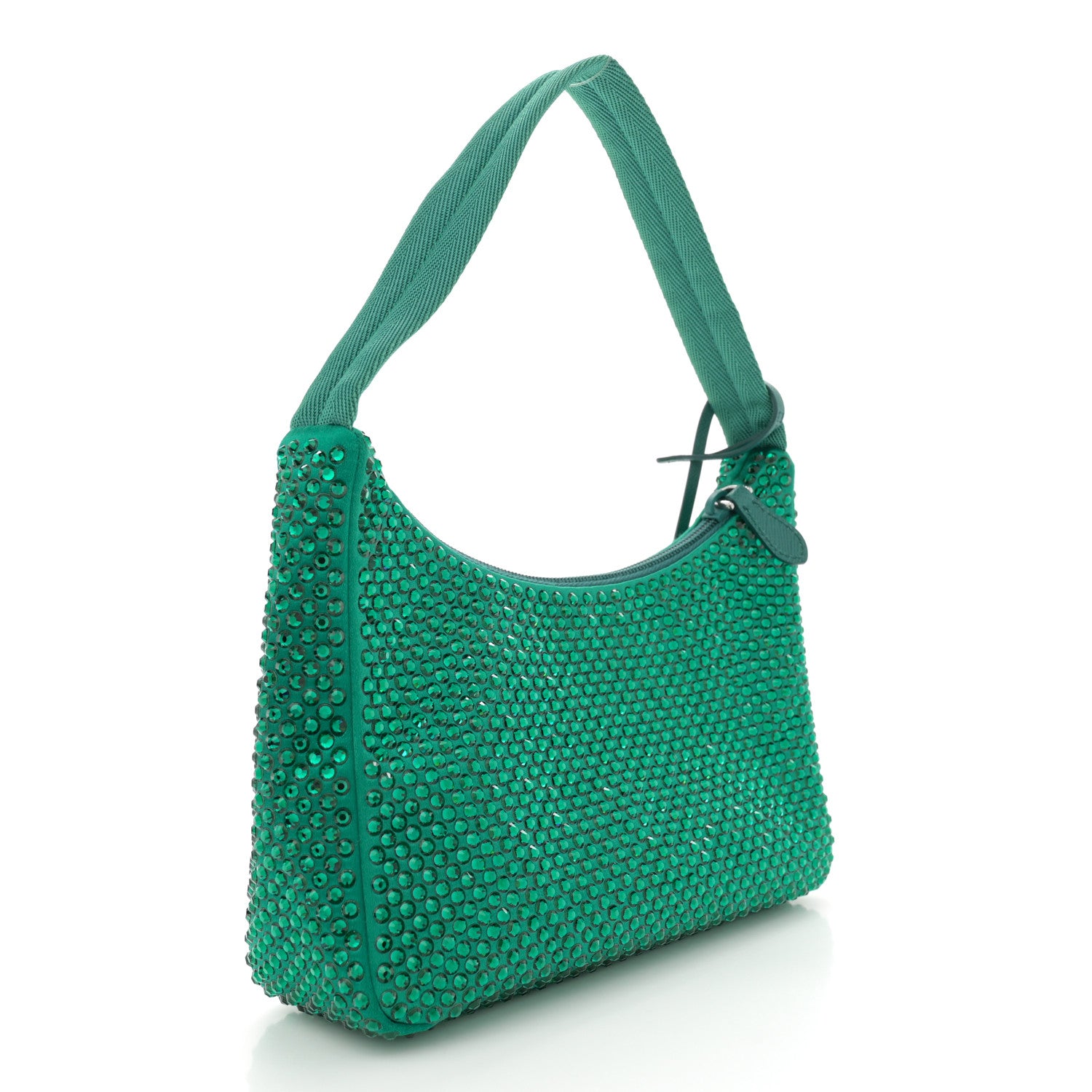 Prada Satin Crystal Mini Re-Edition 2000 Bag Mango 3 of 10