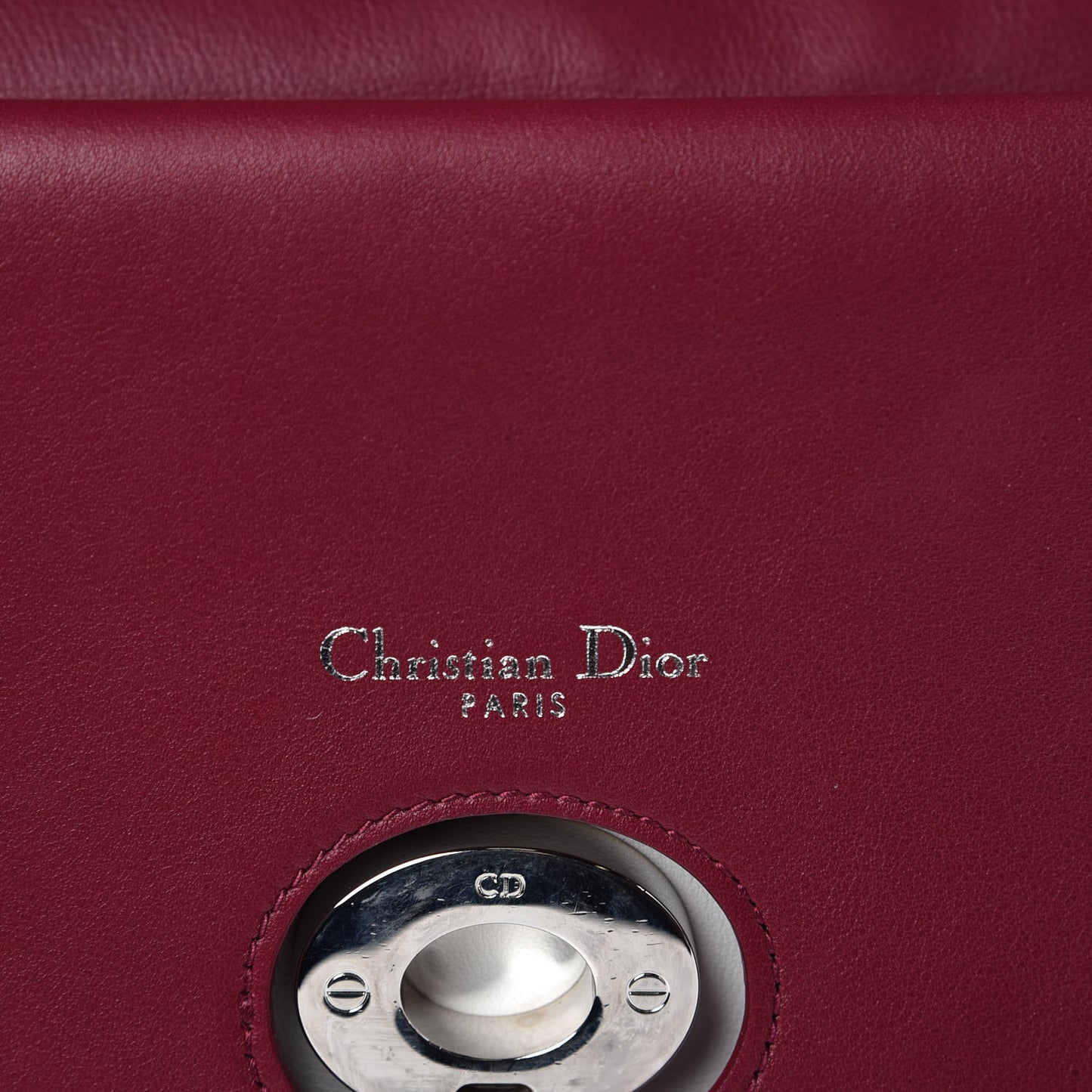 Calfskin Be Dior Double Flap White Burgundy