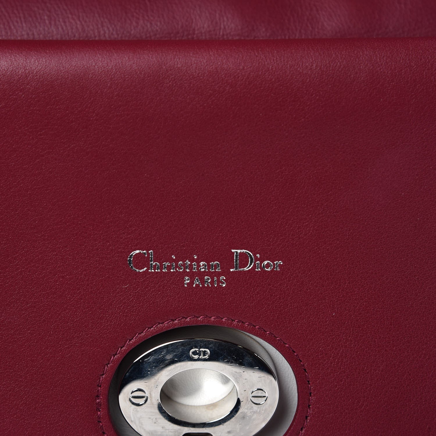 Christian Dior Calfskin Be Dior Double Flap White Burgundy 6 of 13