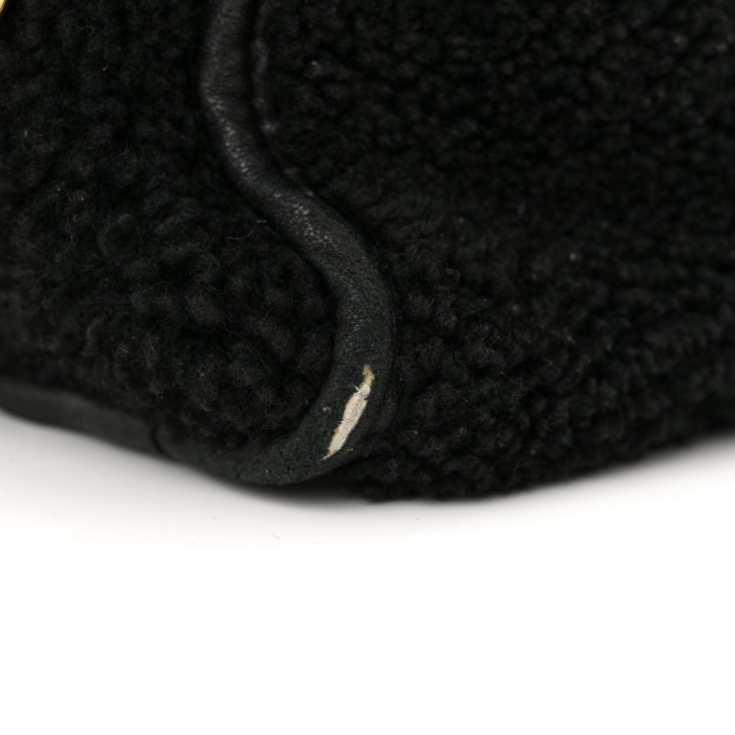 Shearling Gold Metallic Edge Hardware Mini City Black