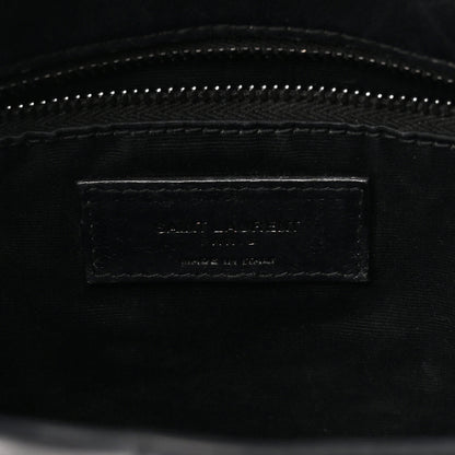 Saint Laurent Lambskin Quilted Monogram Monochrome Medium Loulou Puffer Chain Satchel Black 8 of 12