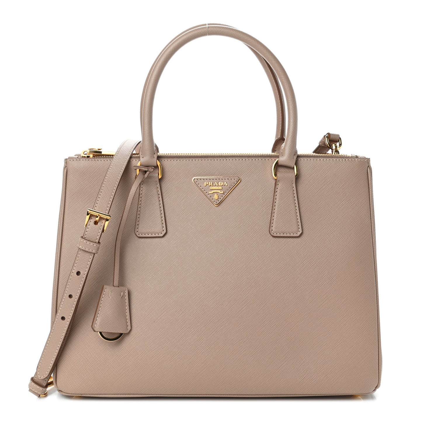 Saffiano Lux Large Galleria Double Zip Tote Cammeo