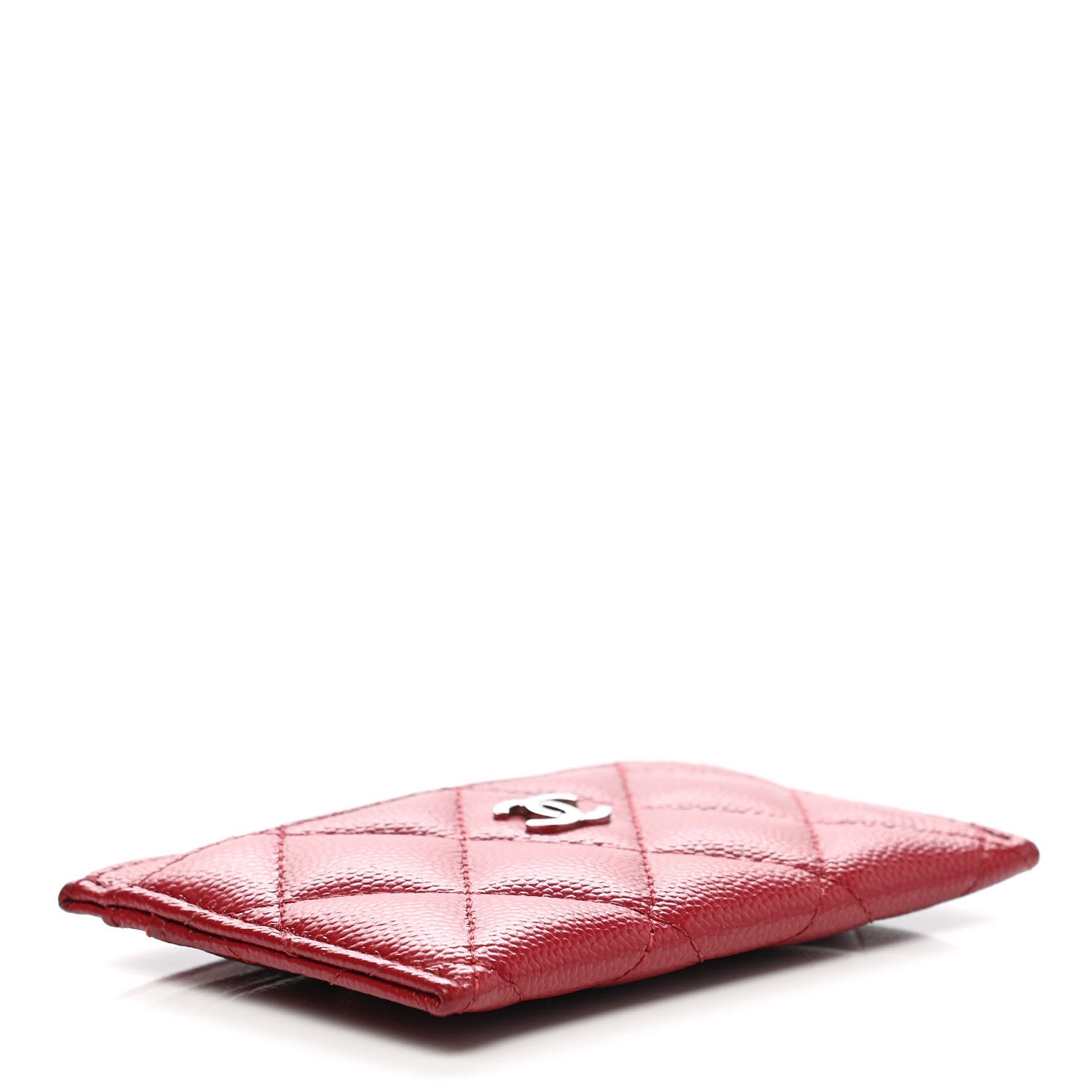 Chanel Caviar Quilted Card Holder Red 4 of 9