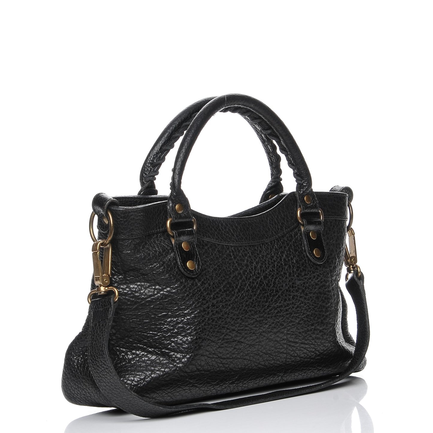 Pebbled Caribou Classic Hardware First Black