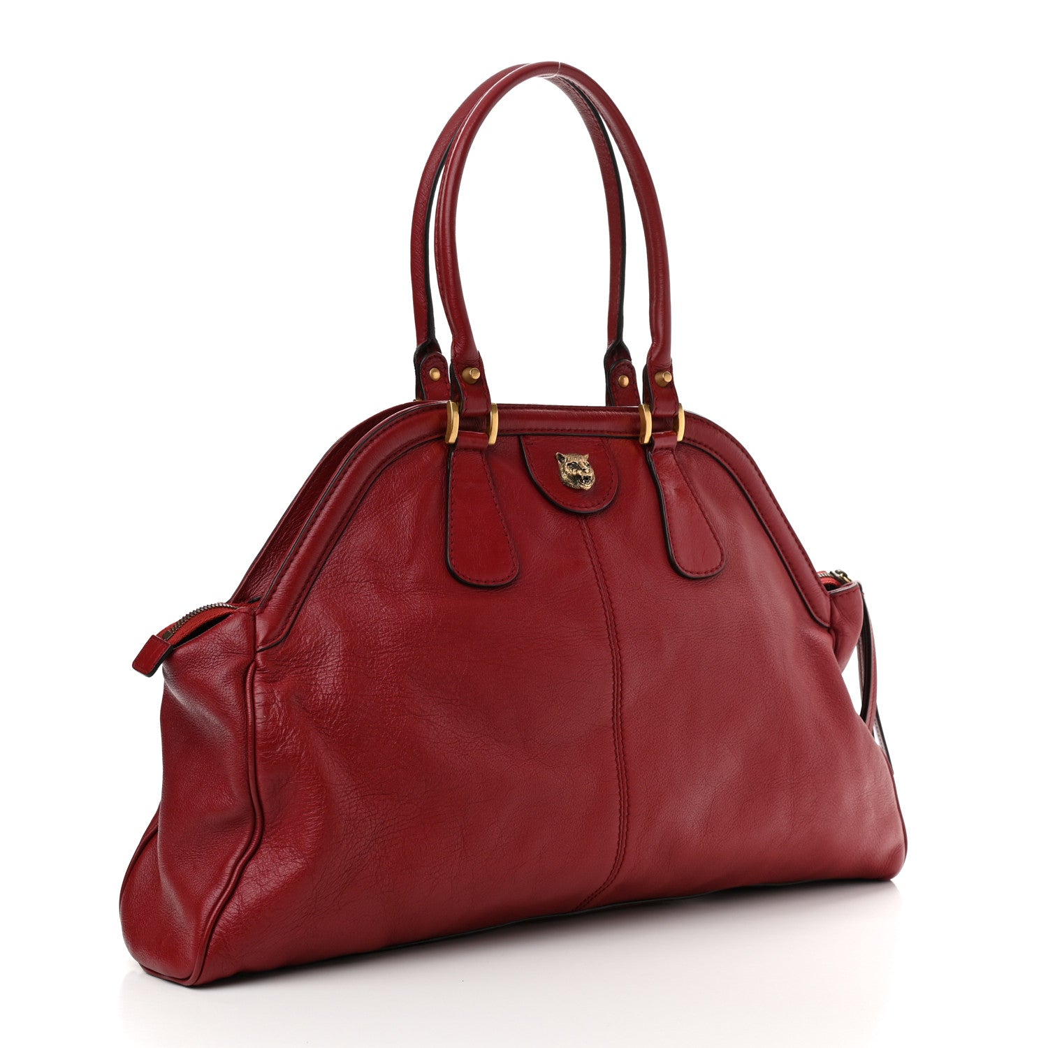 Gucci Calfskin Large Re(Belle) Top Handle Bag Red 2 of 12