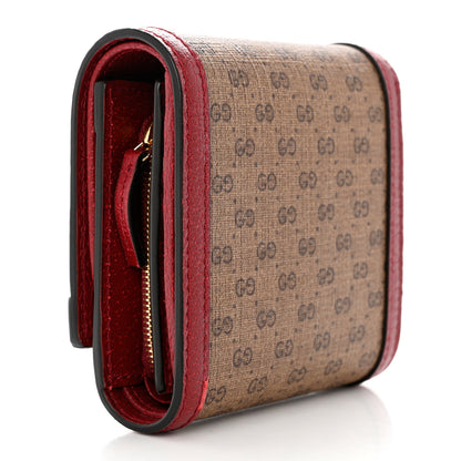 Gucci X DORAEMON Mini Vintage GG Supreme Monogram Compact Wallet Beige Cherry Red 3 of 7
