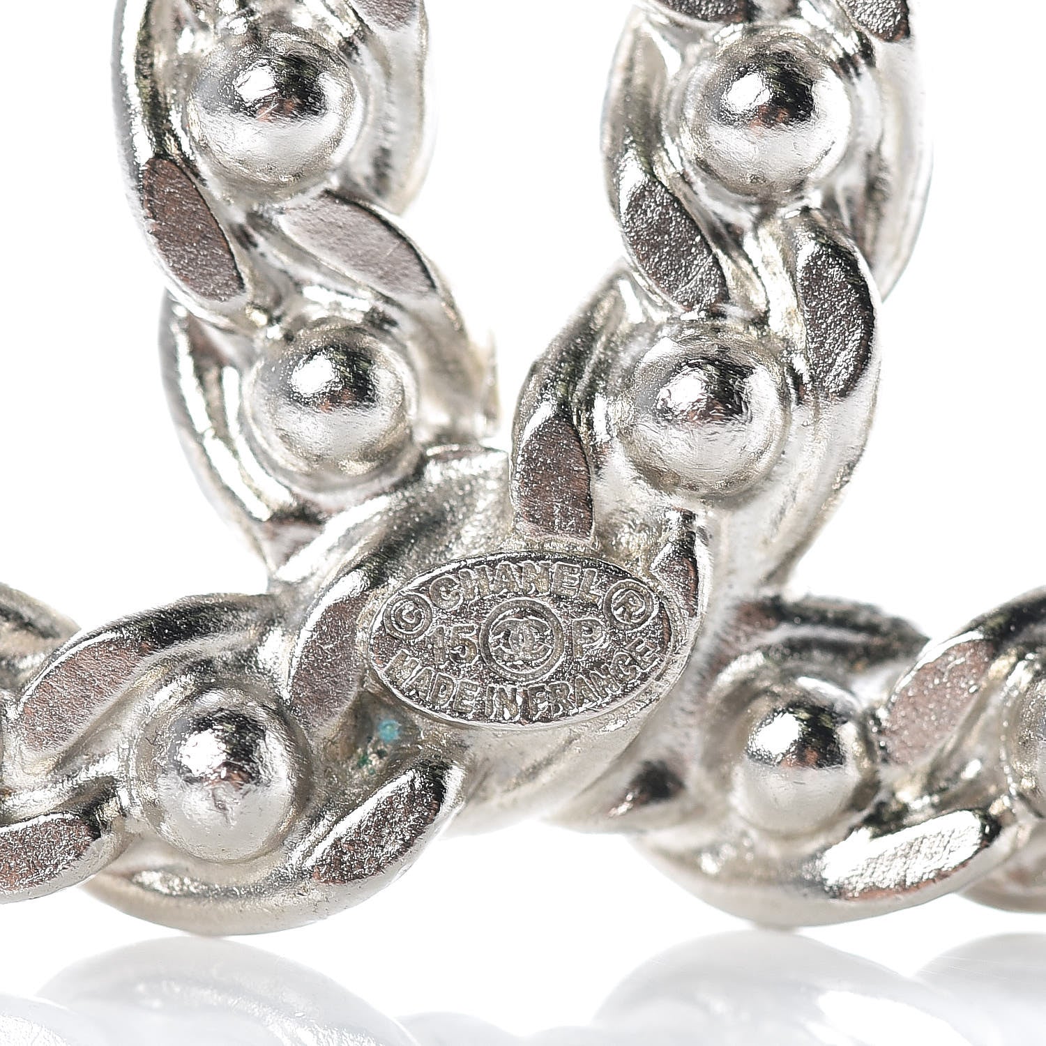Chanel Pearl CC Chain Brooch Silver 4 of 5