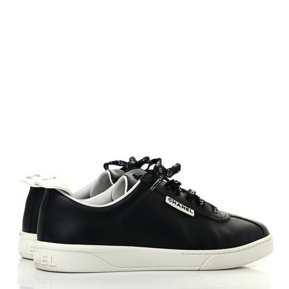 Chanel Calfskin CC Womens Sneakers 38 Black 3 of 4