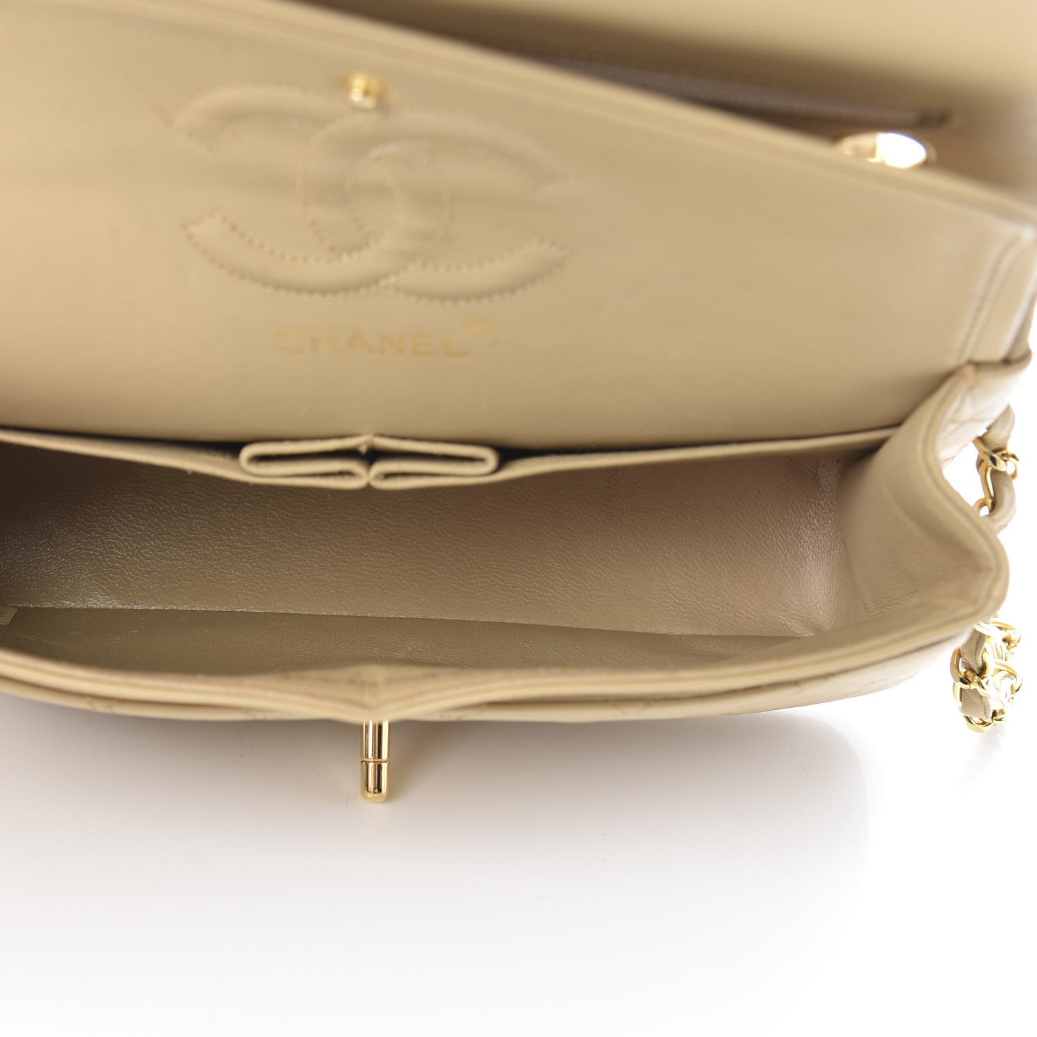 Chanel Lambskin Quilted Small Double Flap Beige 5 of 15