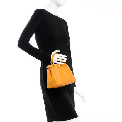 Fendi Nappa Mini Peekaboo Iconic Satchel Giallo Syrup 3 of 9