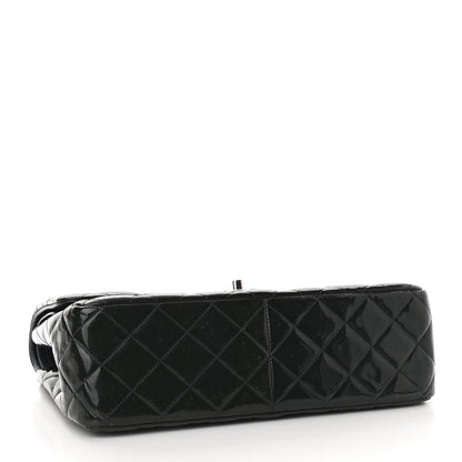Chanel Patent Quilted Jumbo Double Flap Black 4 of 11