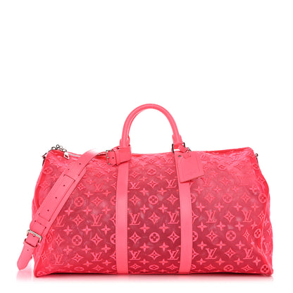Louis Vuitton Monogram Fluo See Through Keepall Bandouliere 50 Rose 1 of 15