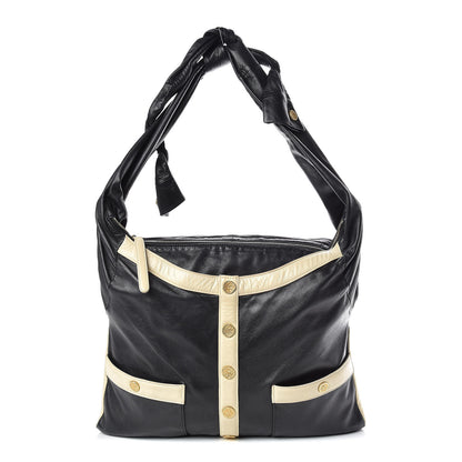 Chanel Lambskin Large Girl Bag Black Beige 1 of 9
