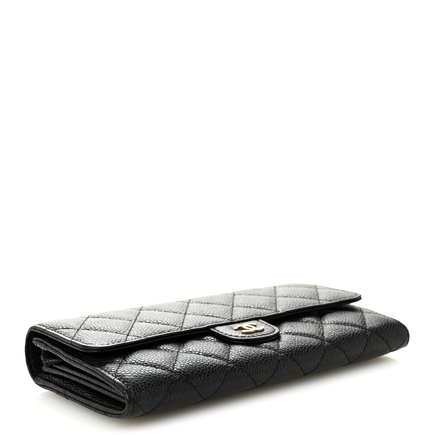 Chanel Caviar Quilted Large Gusset Flap Wallet Black 4 of 8
