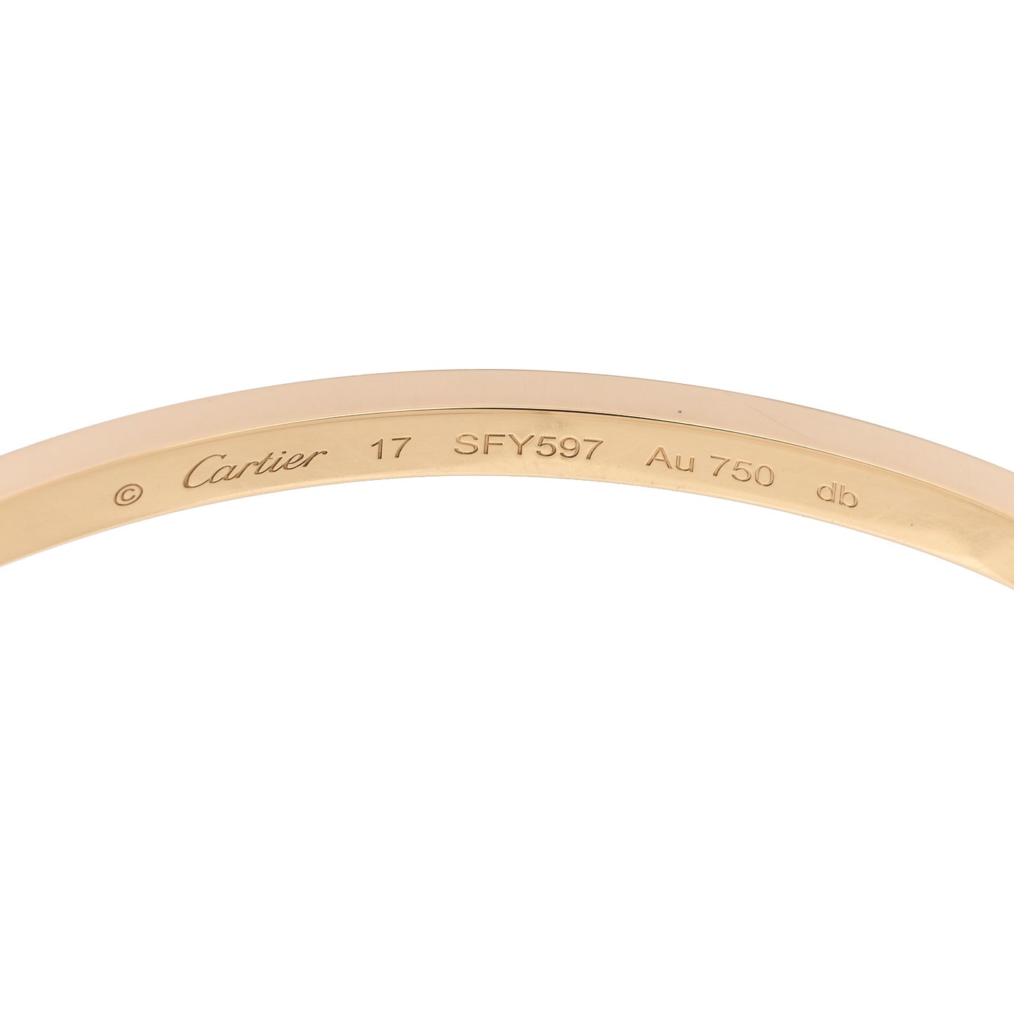18K Yellow Gold Small LOVE Bracelet 17