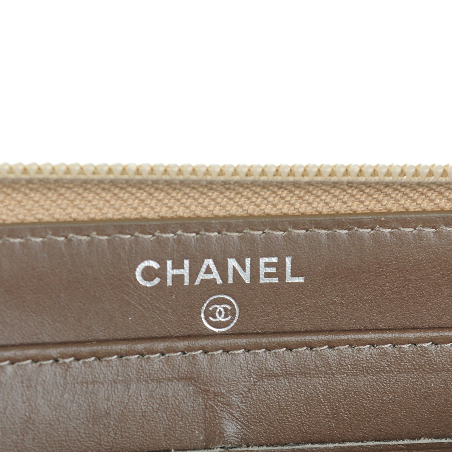 Caviar Large Timeless CC Zip Around Wallet Beige Clair