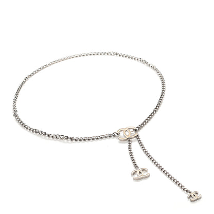 Chanel Enamel CC Ceinture Fantai Adjustable Belt Silver White 1 of 4