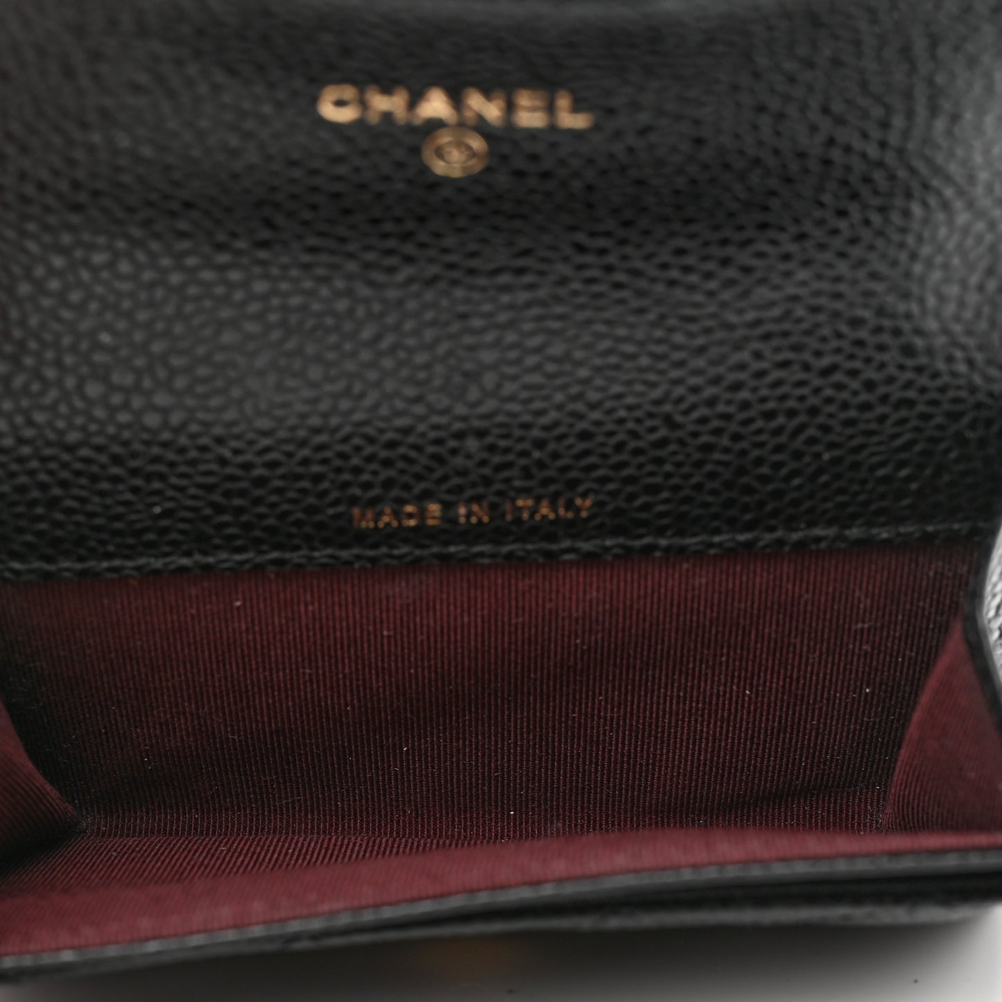 Caviar Quilted Flap Card Holder Black