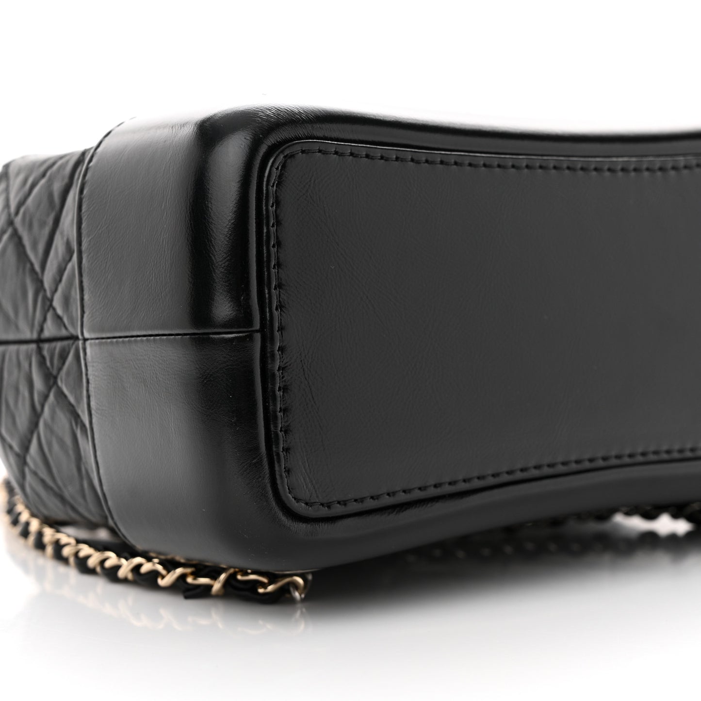 Aged Calfskin Quilted Small Gabrielle Backpack Black