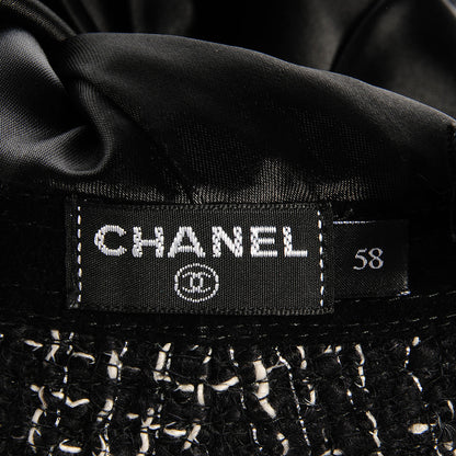 Chanel Vinyl Tweed Bucket Hat 58 Black 6 of 8