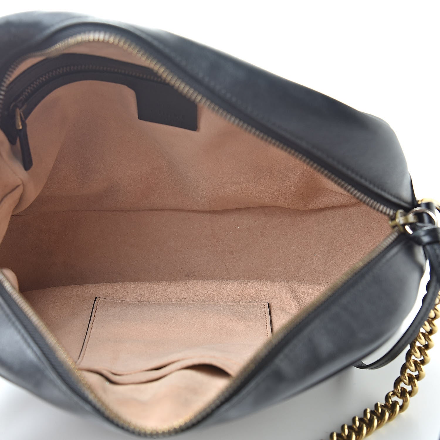 Gucci Calfskin Matelasse Medium GG Marmont Chain Shoulder Bag Black 5 of 13