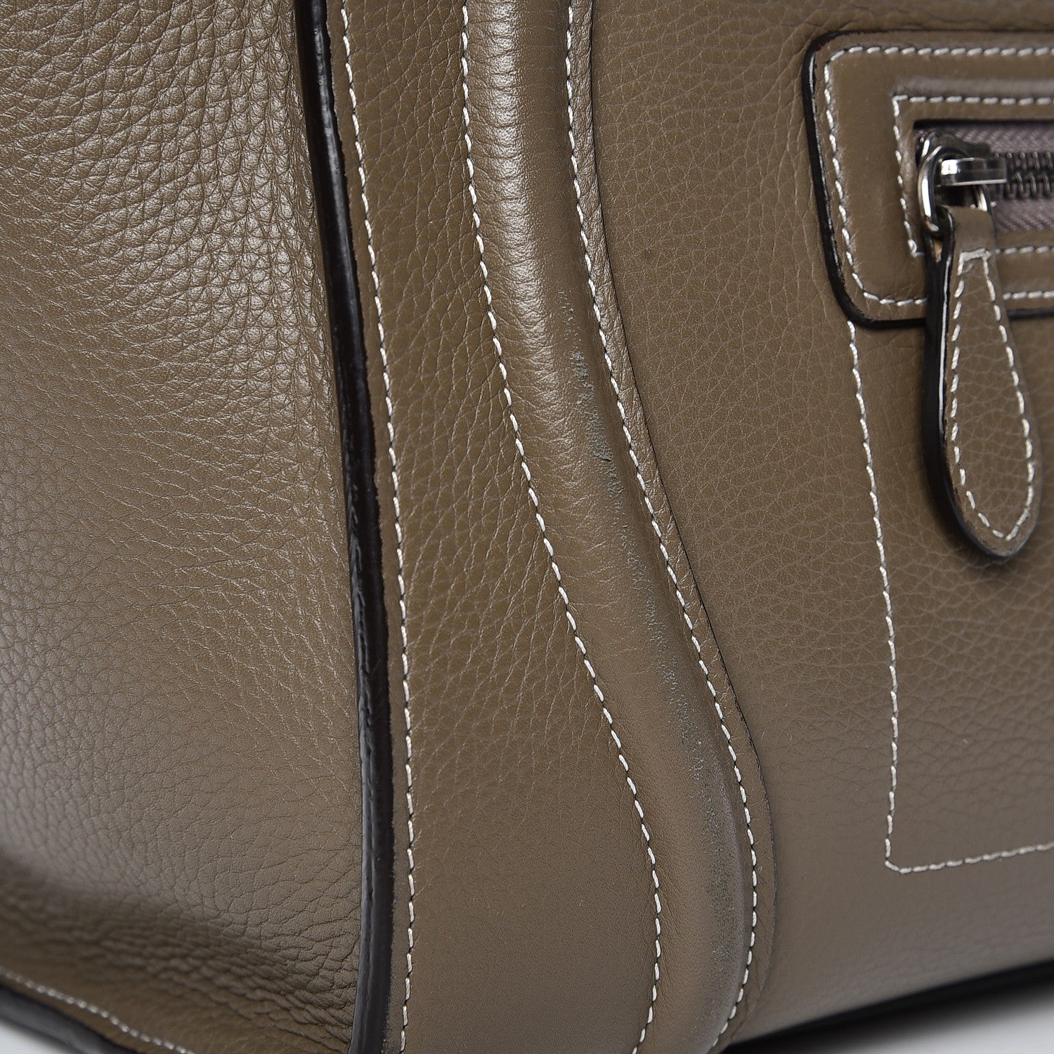Celine Drummed Calfskin Mini Luggage Souris 15 of 17