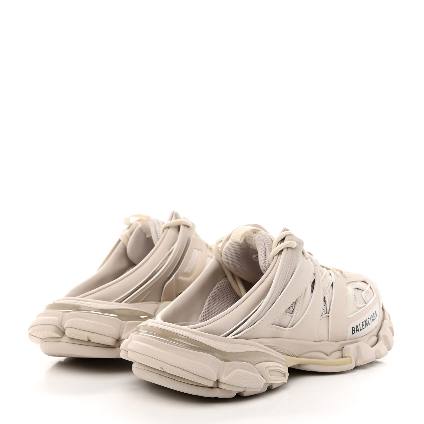 Mesh Rubber Womens Track Mules 38 Beige
