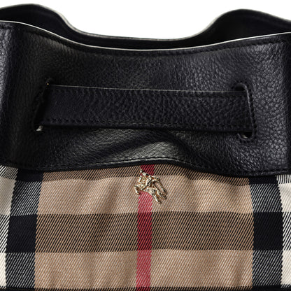 Burberry Grainy Calfskin House Check Margaret Bag Black 10 of 10