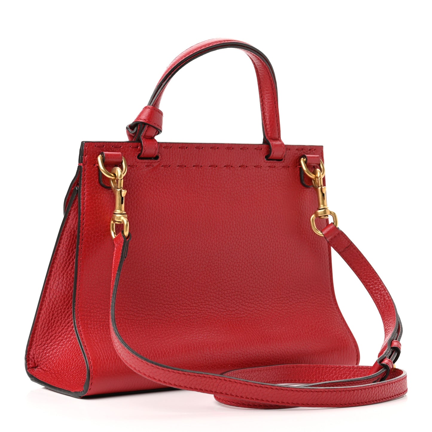 Calfskin Mini GG Marmont Top Handle Bag Vulcanic Red
