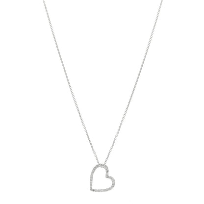 Roberto Coin 18K White Gold Diamond Tiny Treasures Heart Pendant Necklace 1 of 4